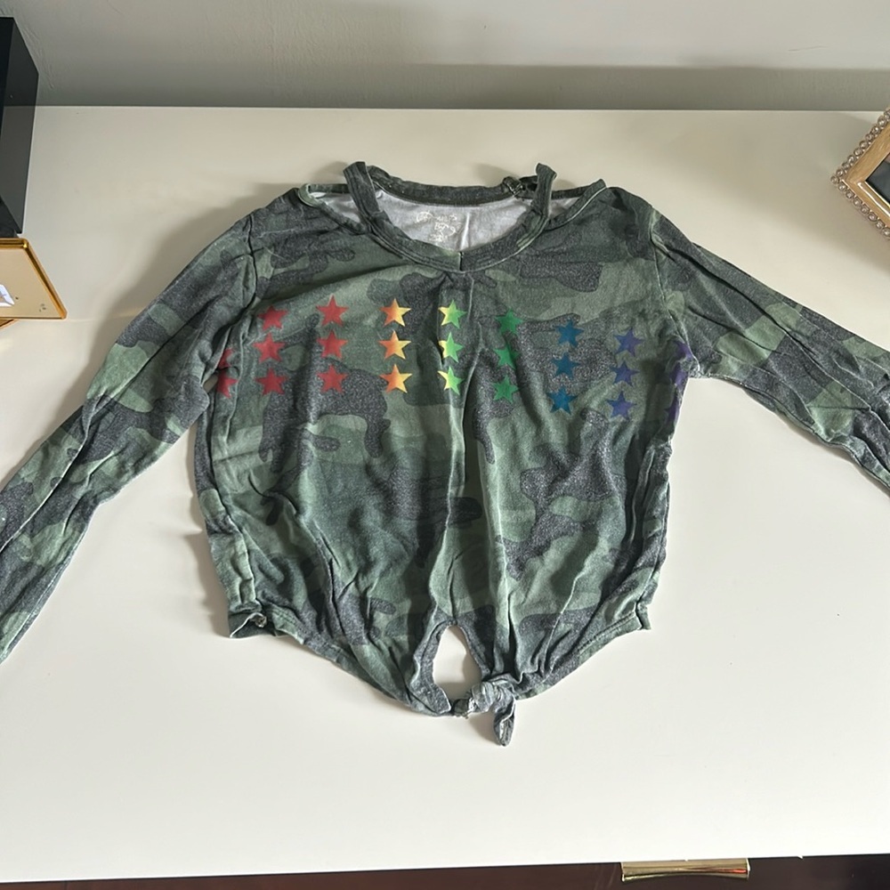 Girls Flowers By Zoe Camo Long Sleeve T Shirt Size 5